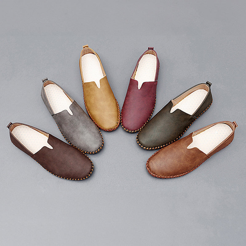 Herren Slipper Leder elegant klassisch bequem Slip-On Business Casual Schuhe