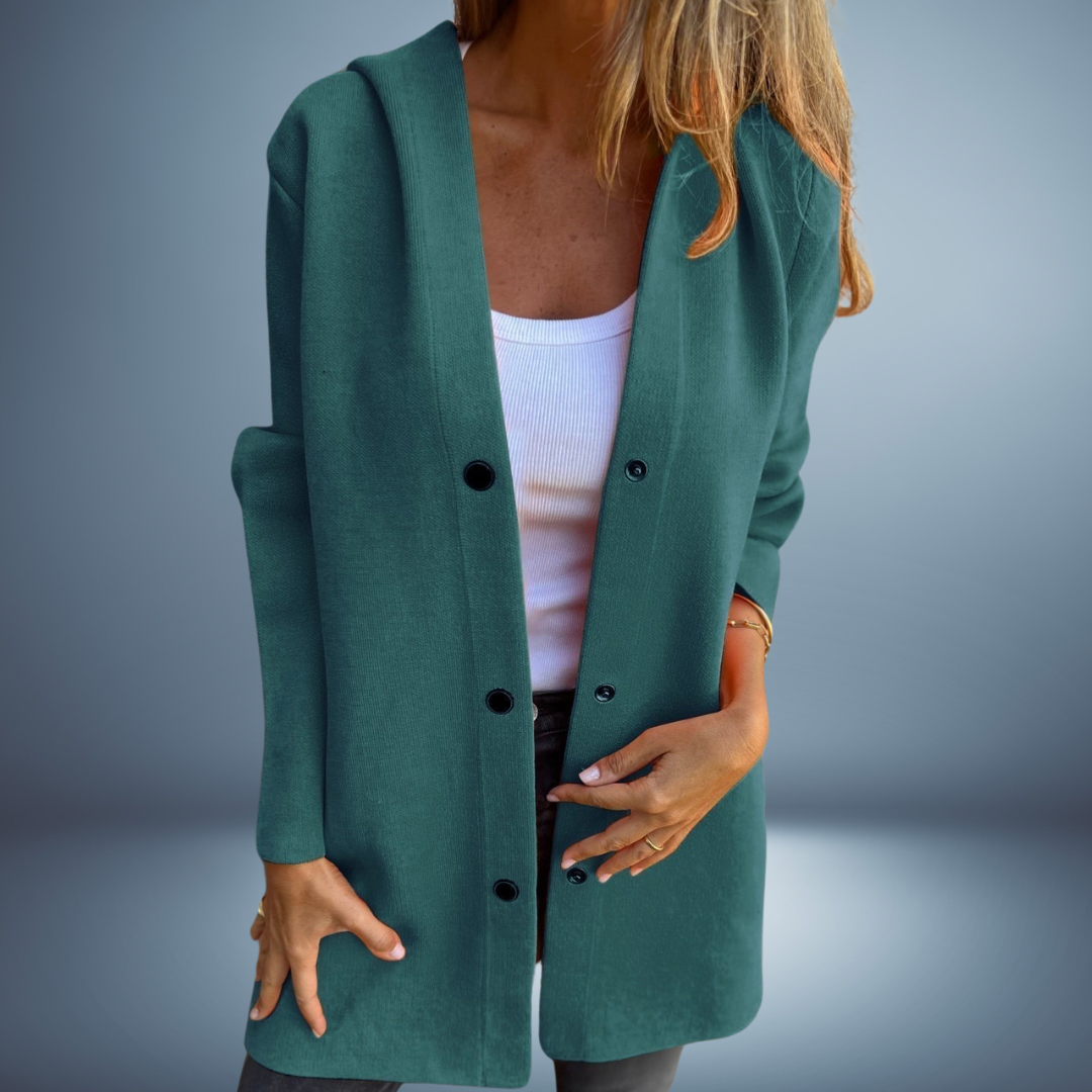Damen Kapuzenjacke Langarm Knopfleiste Lockerer Schnitt Freizeit Alltag Jacke