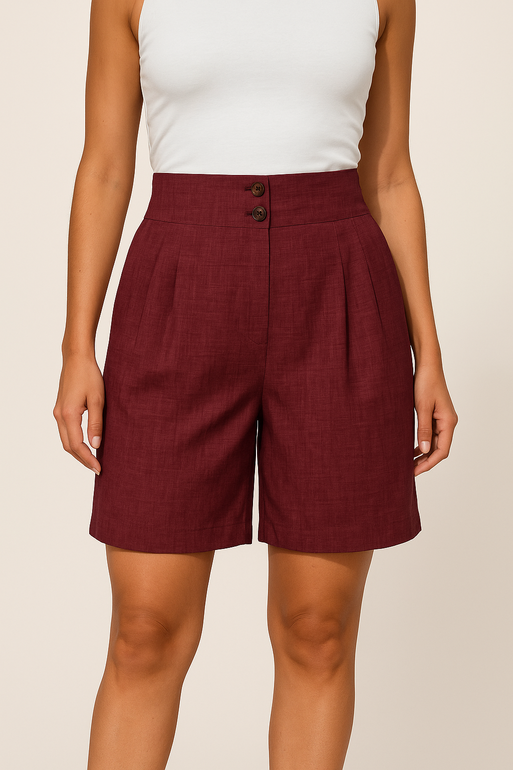 WILHELM | Damen Shorts mit hohem Bund und weitem Bein für Sommer und Freizeit