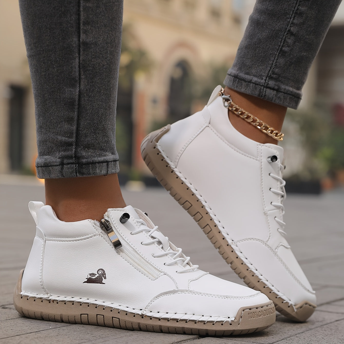 Herren Freizeitschuhe Reißverschluss Slip-gepolstert, fest flexibel bequem