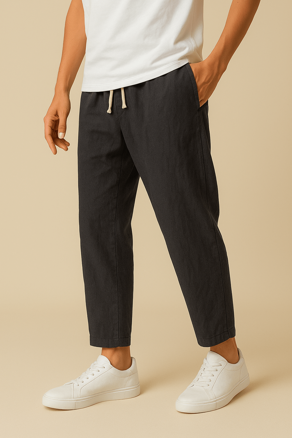 WILHELM | Herren Sommerhose mit Leinenstil und luftiger Webart