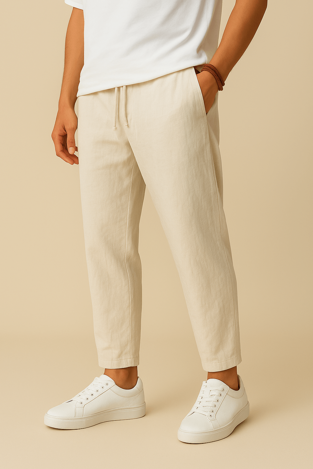 WILHELM | Herren Sommerhose mit Leinenstil und luftiger Webart