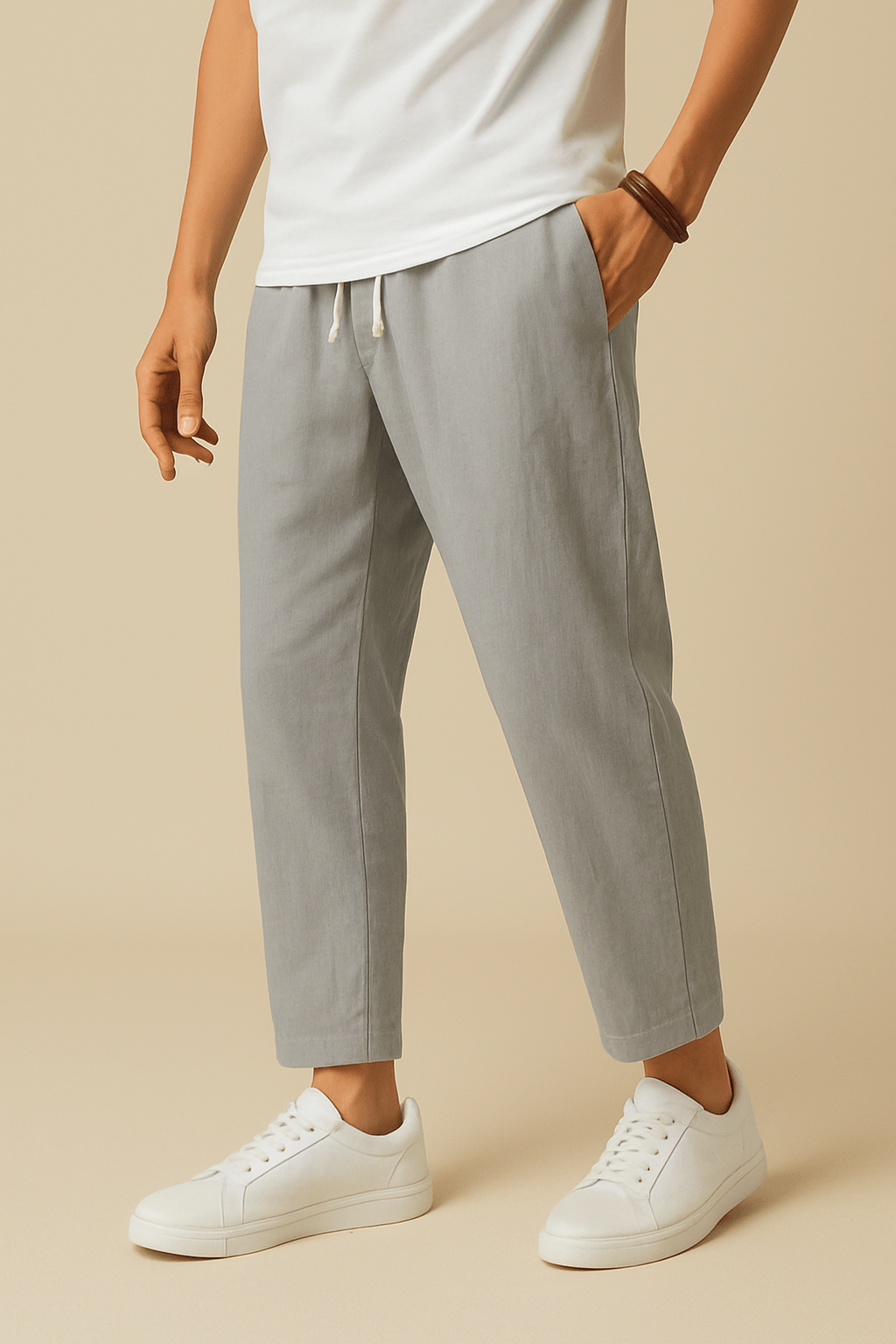 WILHELM | Herren Sommerhose mit Leinenstil und luftiger Webart