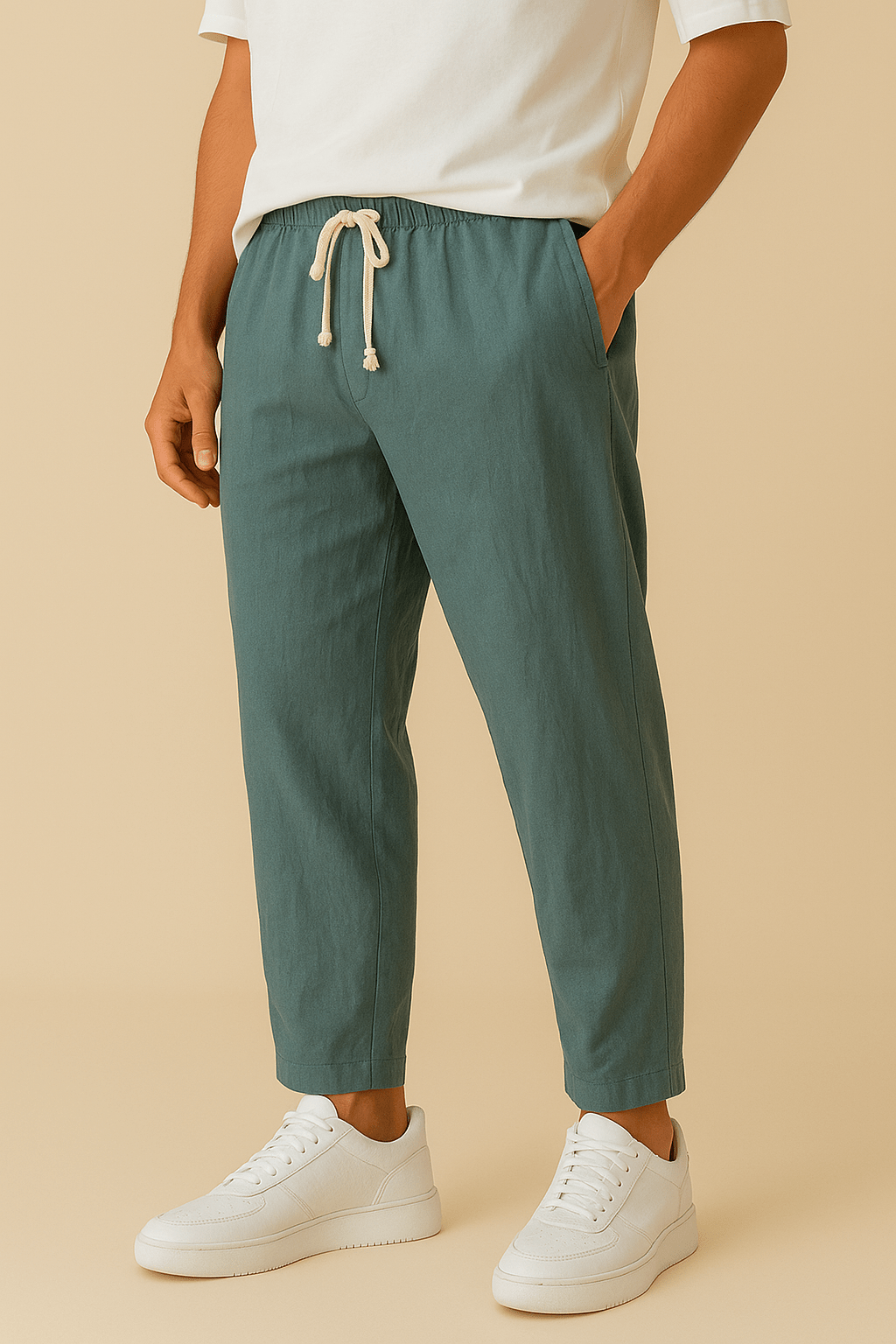 WILHELM | Herren Sommerhose mit Leinenstil und luftiger Webart