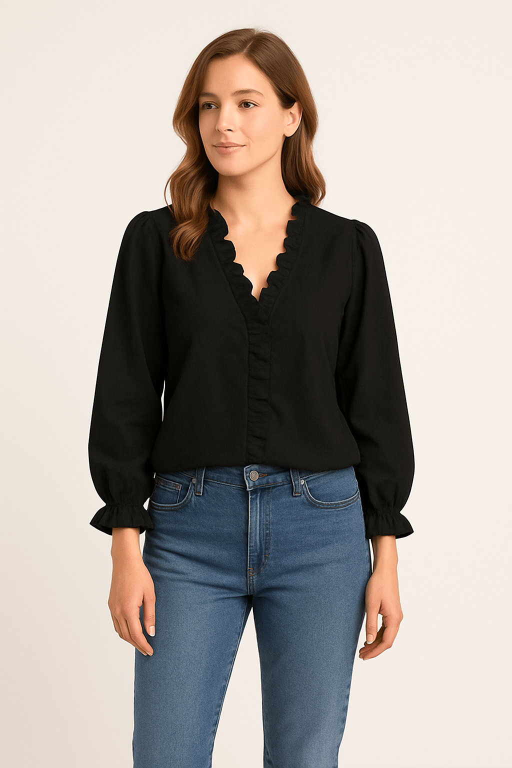 WILHELM | Damen Chic Bluse mit elastischem Material luftig & leicht