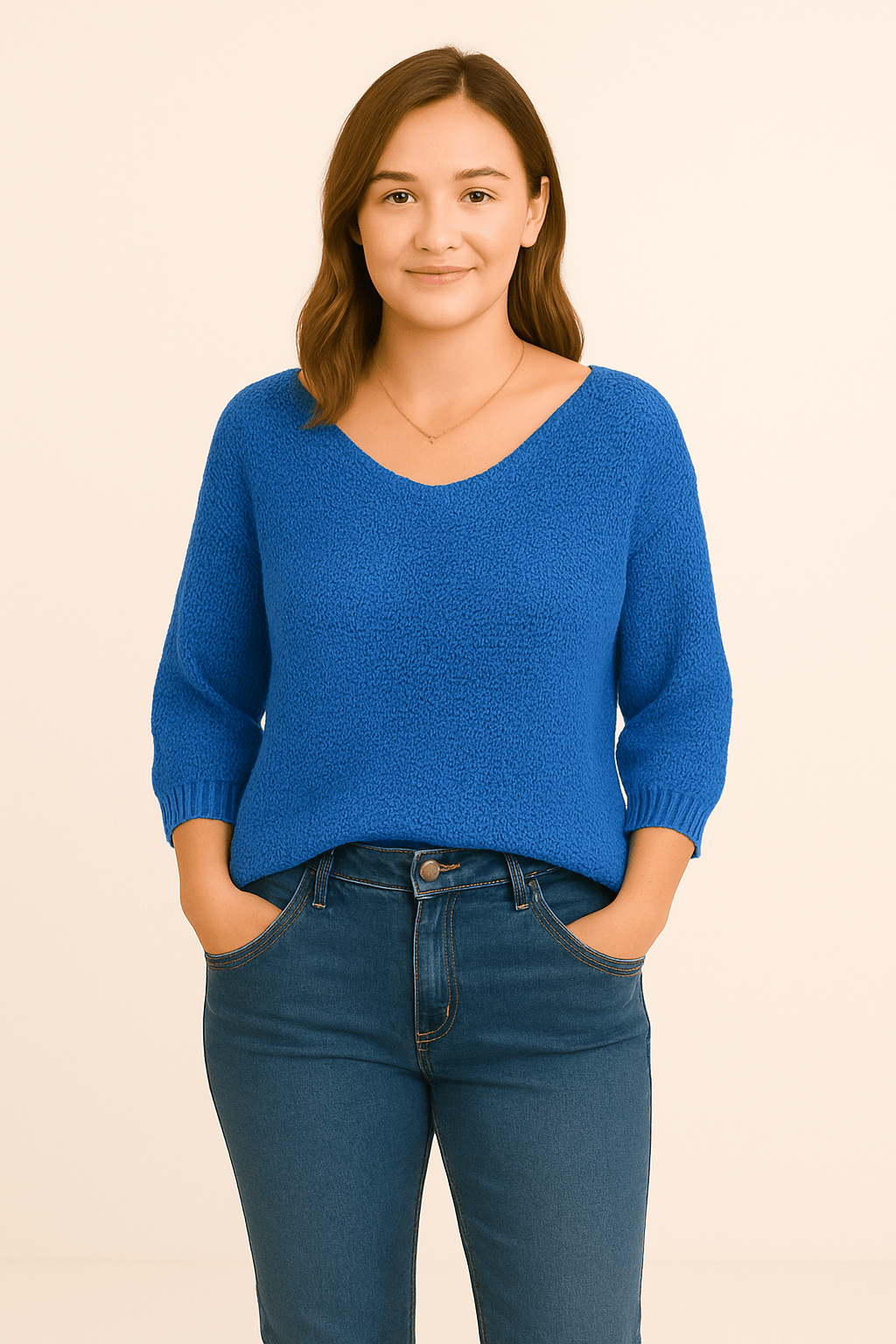 WILHELM | Damen Pullover mit Rundhalsausschnitt