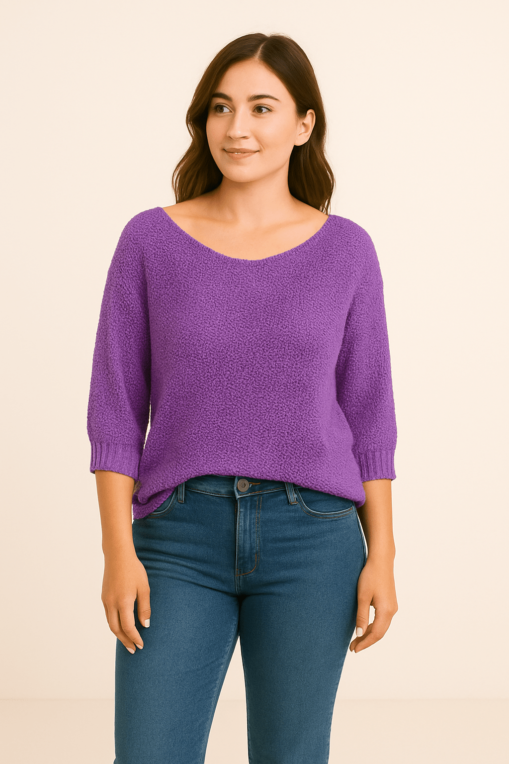 WILHELM | Damen Pullover mit Rundhalsausschnitt