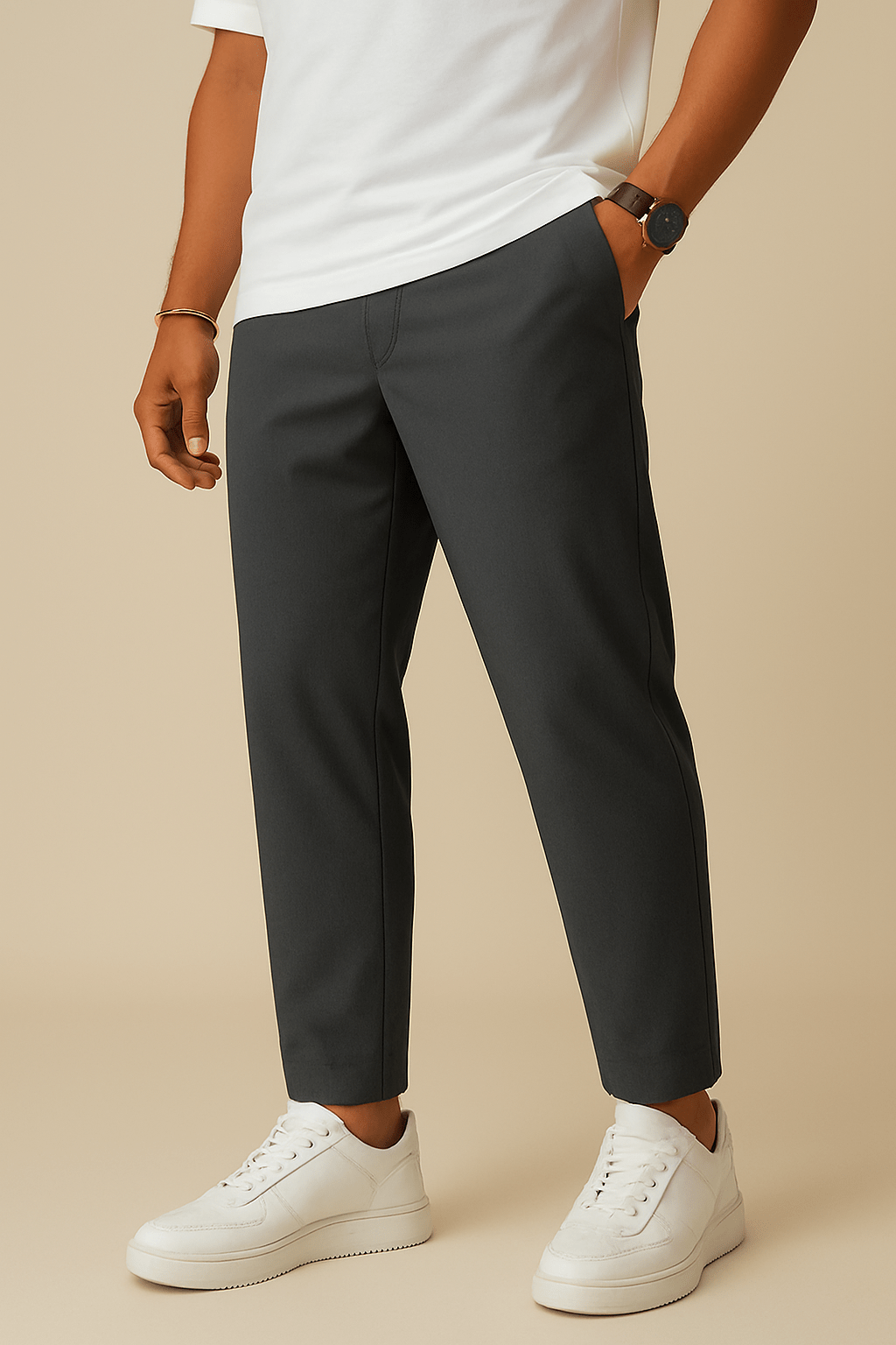 WILHELM | Herren Hose Essential mit schmalem Bein, weichem Griff und Kordelzug