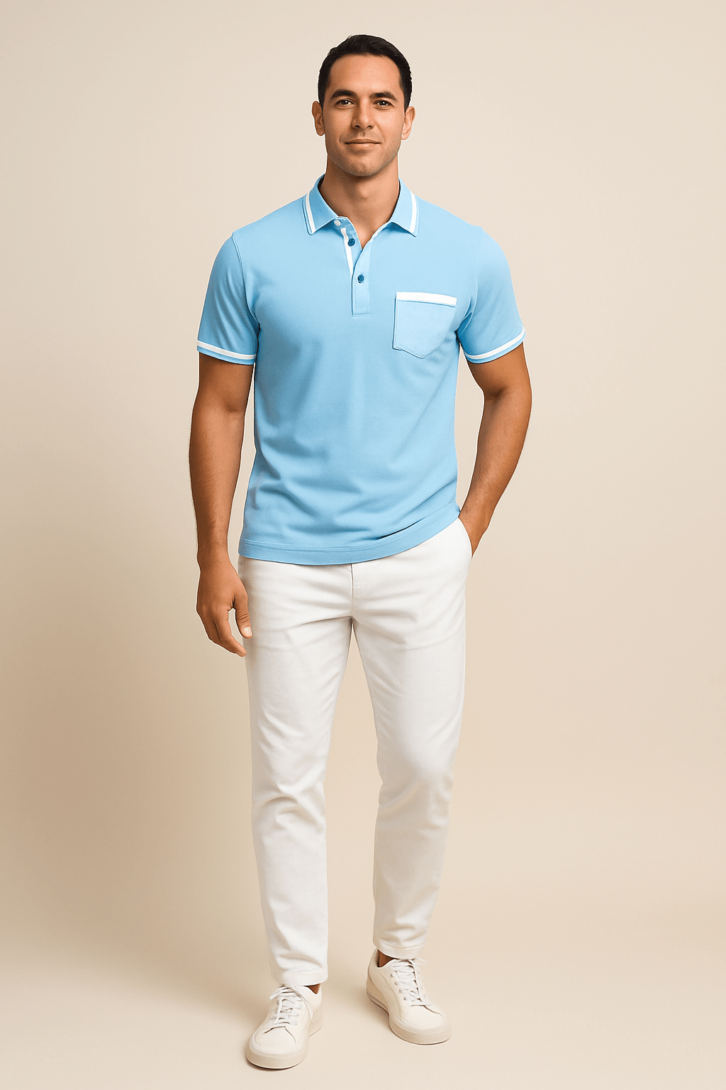 WILHELM | Herren Poloshirt mit Besatz für Sommer und Büro