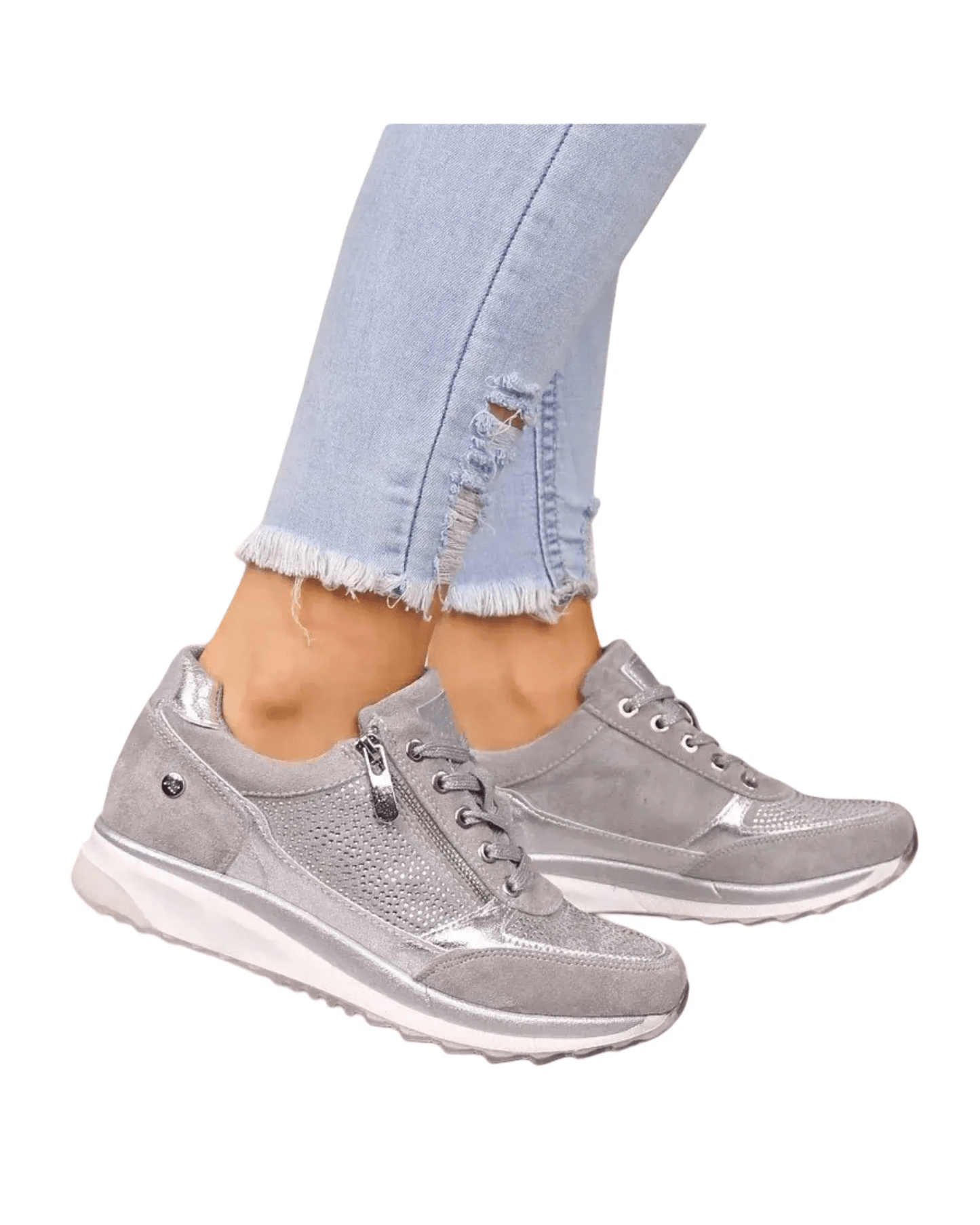 WILHELM | Damen Sneaker mit Reißverschluss für Freizeit & Arbeit
