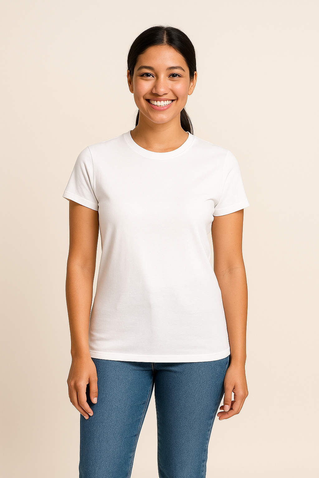 WILHELM | Damen T-Shirt Baumwolle mit klassischem Schnitt für Freizeit & Stil
