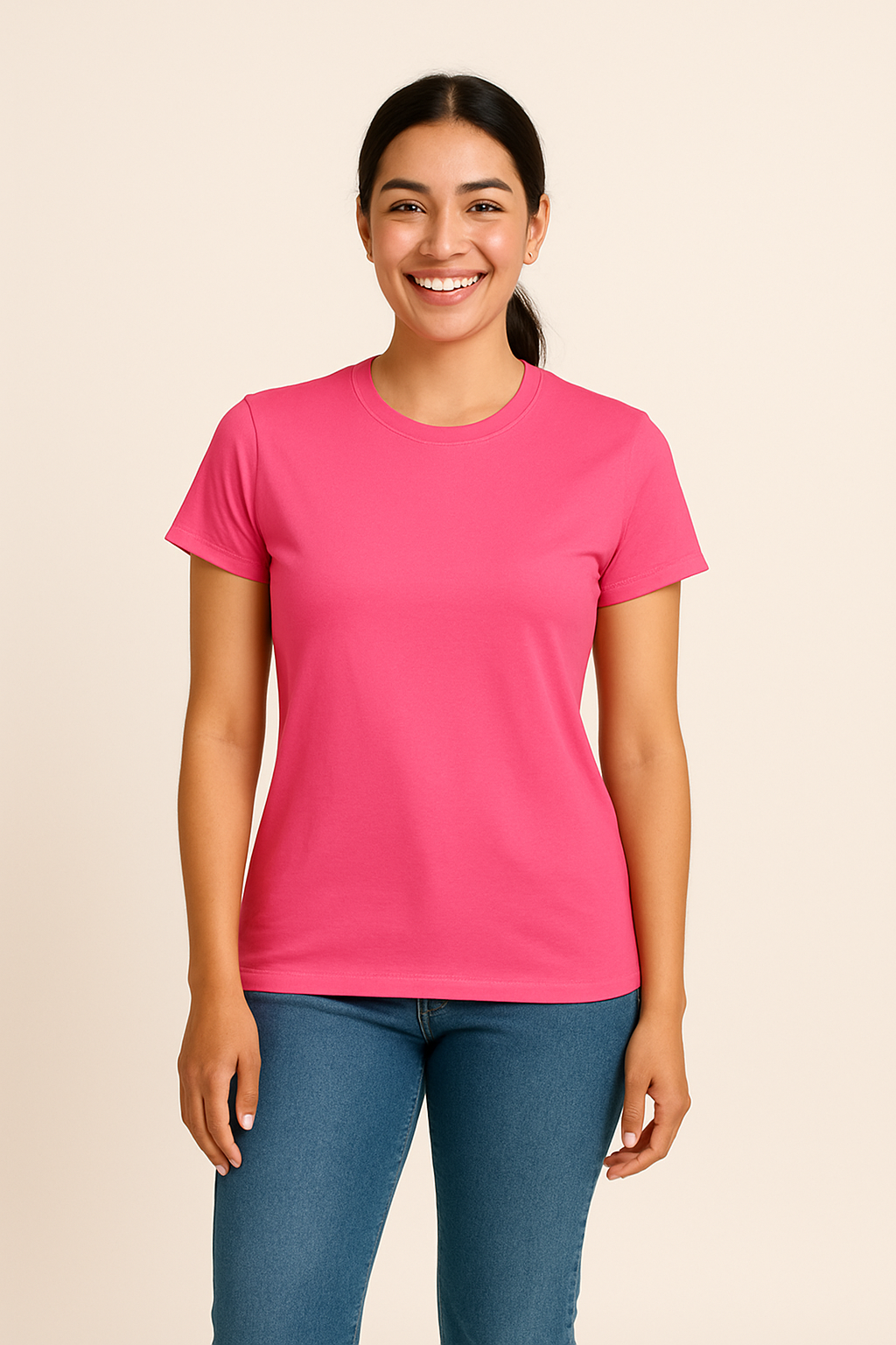 WILHELM | Damen T-Shirt Baumwolle mit klassischem Schnitt für Freizeit & Stil