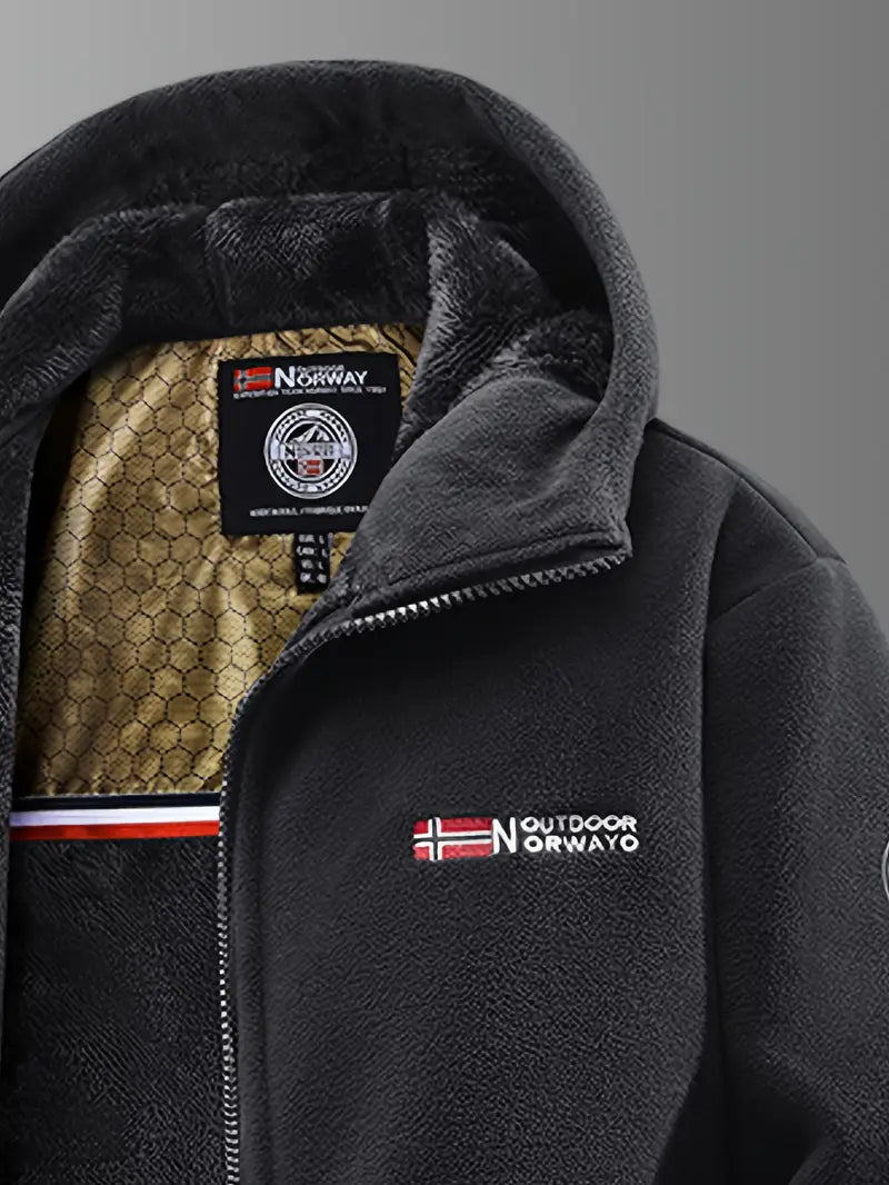 Herren Winterjacke mit Kapuze Reißverschluss Regular Fit winddicht wasserabweisend Outdoor
