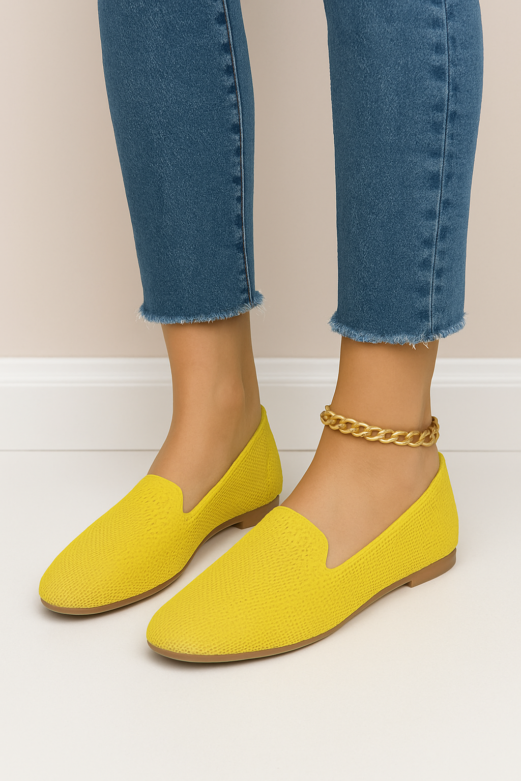 WILHELM | Damen Slipper-Loafer aus Strick für Arbeit & Freizeit