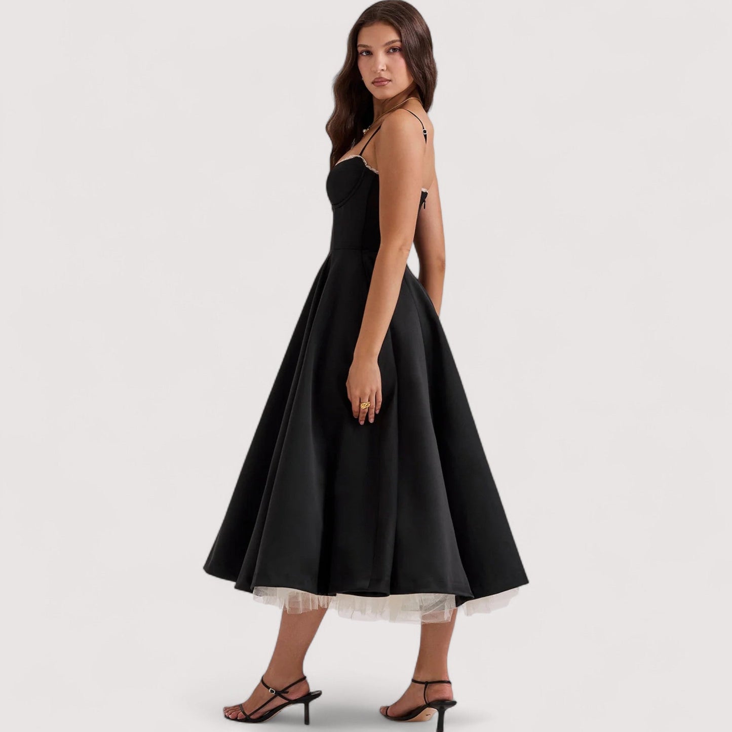 Damen Sommerkleid korsettinspiriert figurbetont fließend elegant festlich vielseitig