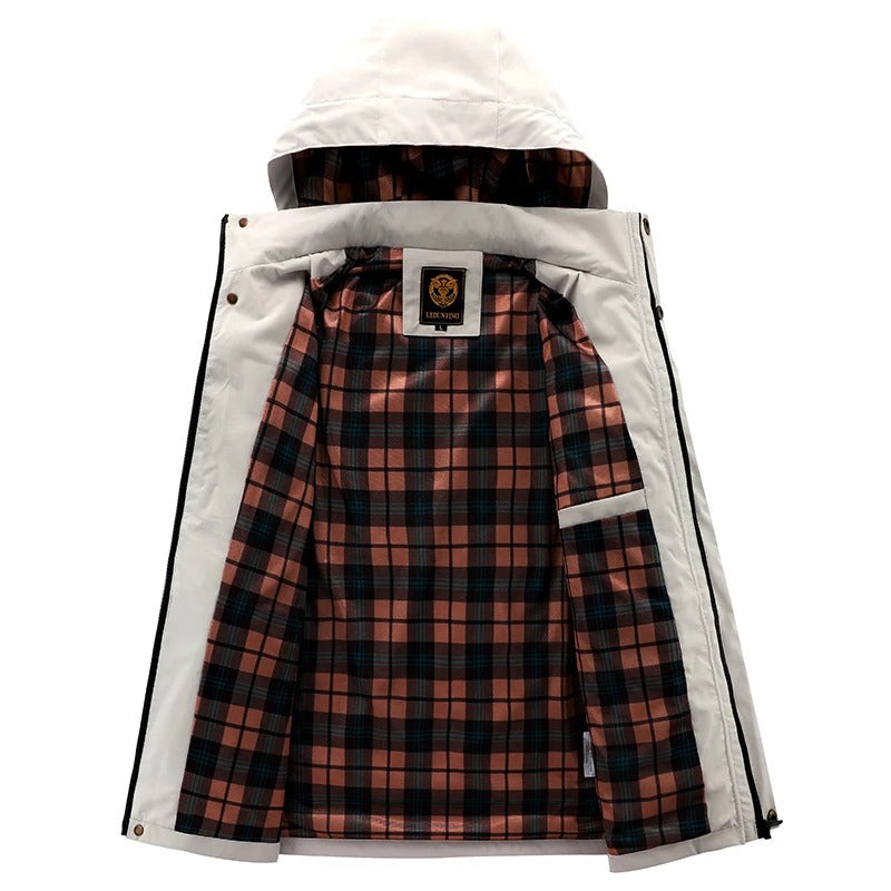 Herren Winterjacke Regular Fit Warm Wetterfest Elegant Outdoor Stadt Berge Komfort Winter