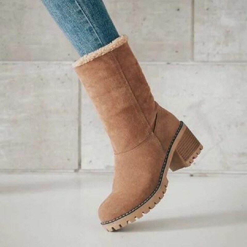 Damen Winterstiefel gefüttert rutschfest warm bequem langlebig