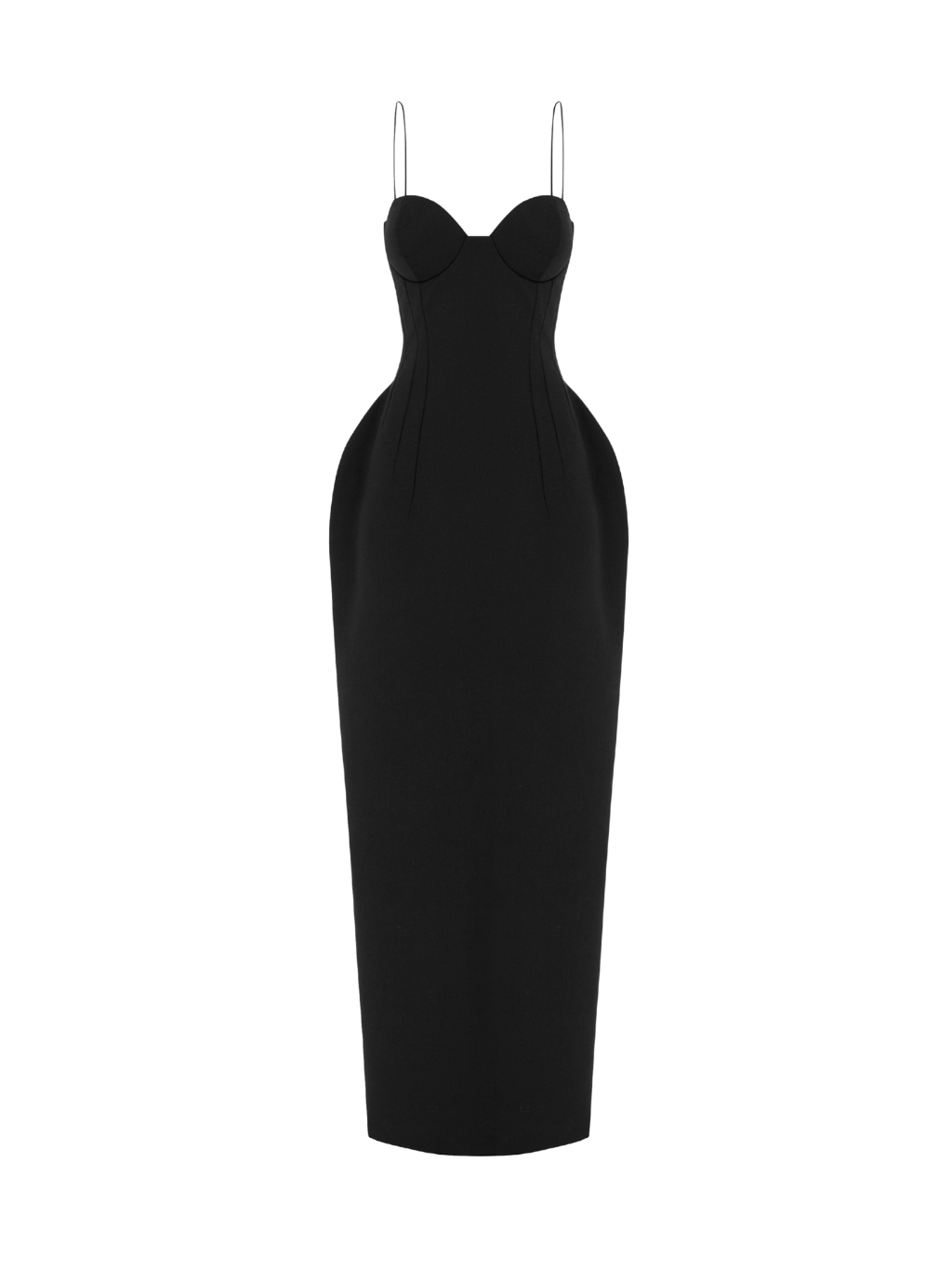 Damen Midikleid figurbetont Bustier schmale Träger elegant fließend Cocktailkleid