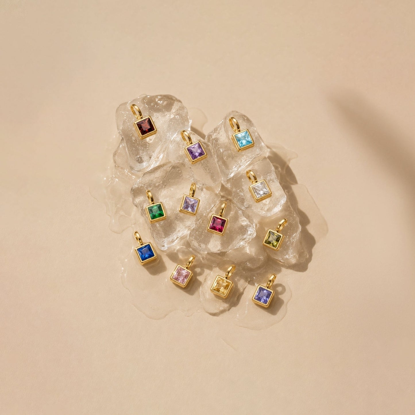 Damen Paperclip Halskette Gold mit Geburtsstein Anhängern personalisierbar Edelstahl wasserfest