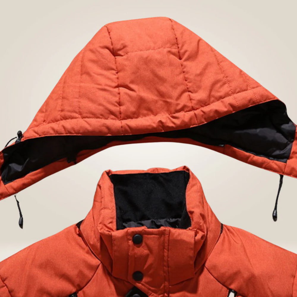 Herren Winter Daunenjacke gefüttert wasserabweisend winddicht Kapuze warm Outdoor Jacke einfarbig