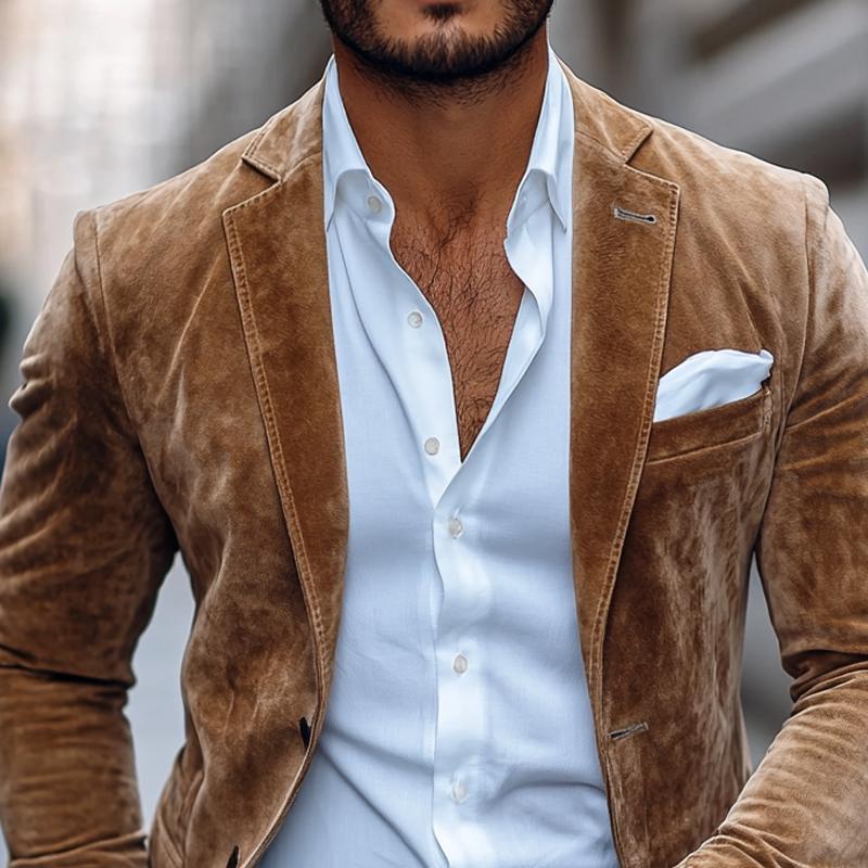Herren Blazer Regular Fit Leicht Atmungsaktiv Baumwollmischung Reverskragen Casual Business Sommer