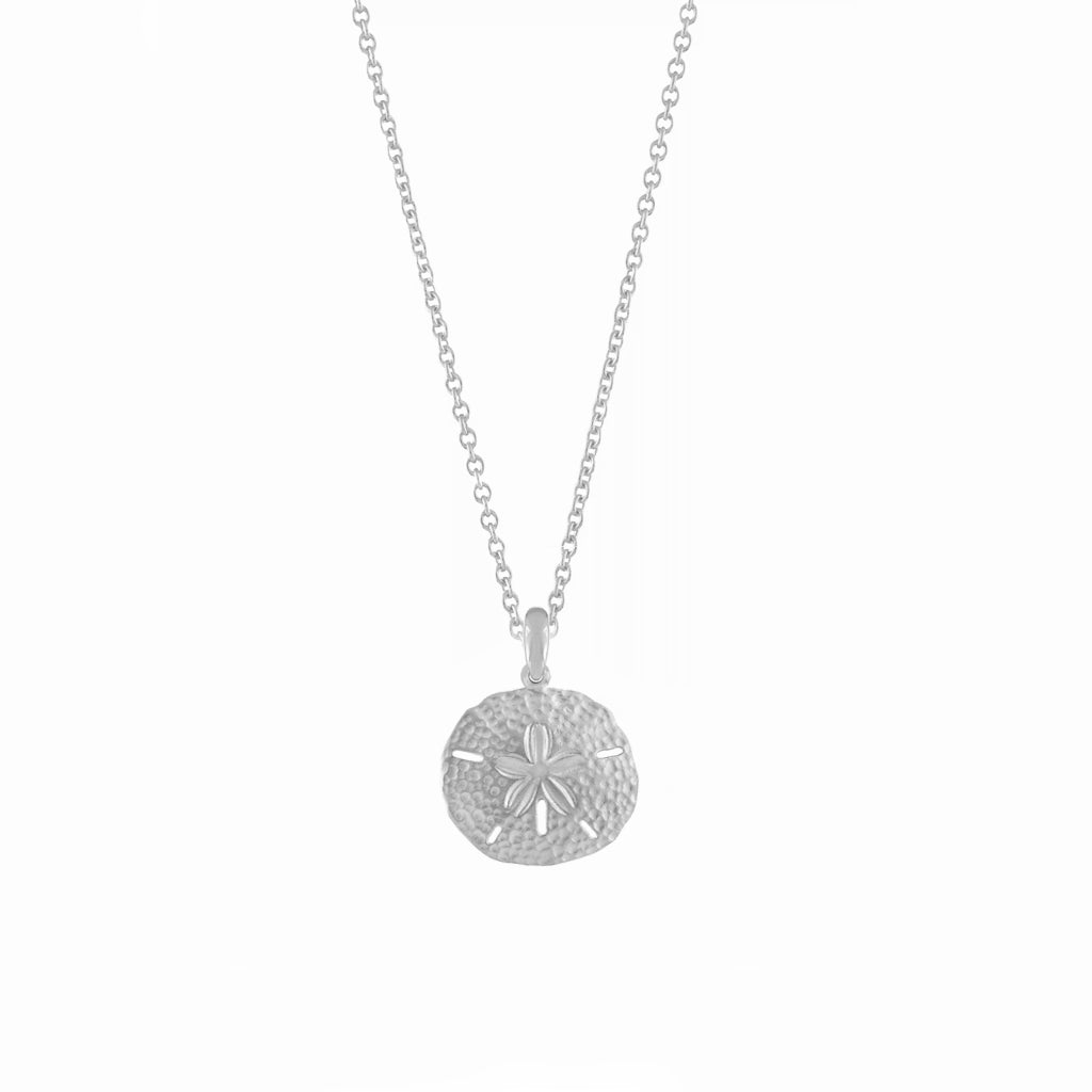 Damen Halskette Gold mit Sanddollar Anhänger, maritime Kette, verstellbar, wasserfest, hypoallergen