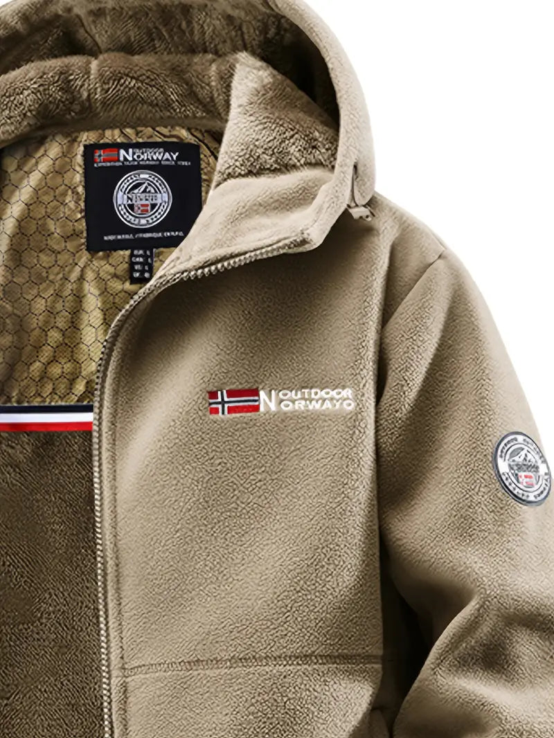 Herren Winterjacke mit Kapuze Reißverschluss Regular Fit winddicht wasserabweisend Outdoor