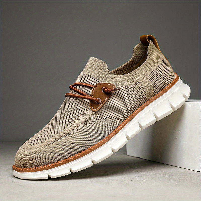 Herren Sneaker Slip-On leicht atmungsaktiv rutschfest flexible Sohle Alltag Büro Freizeit Schuhe