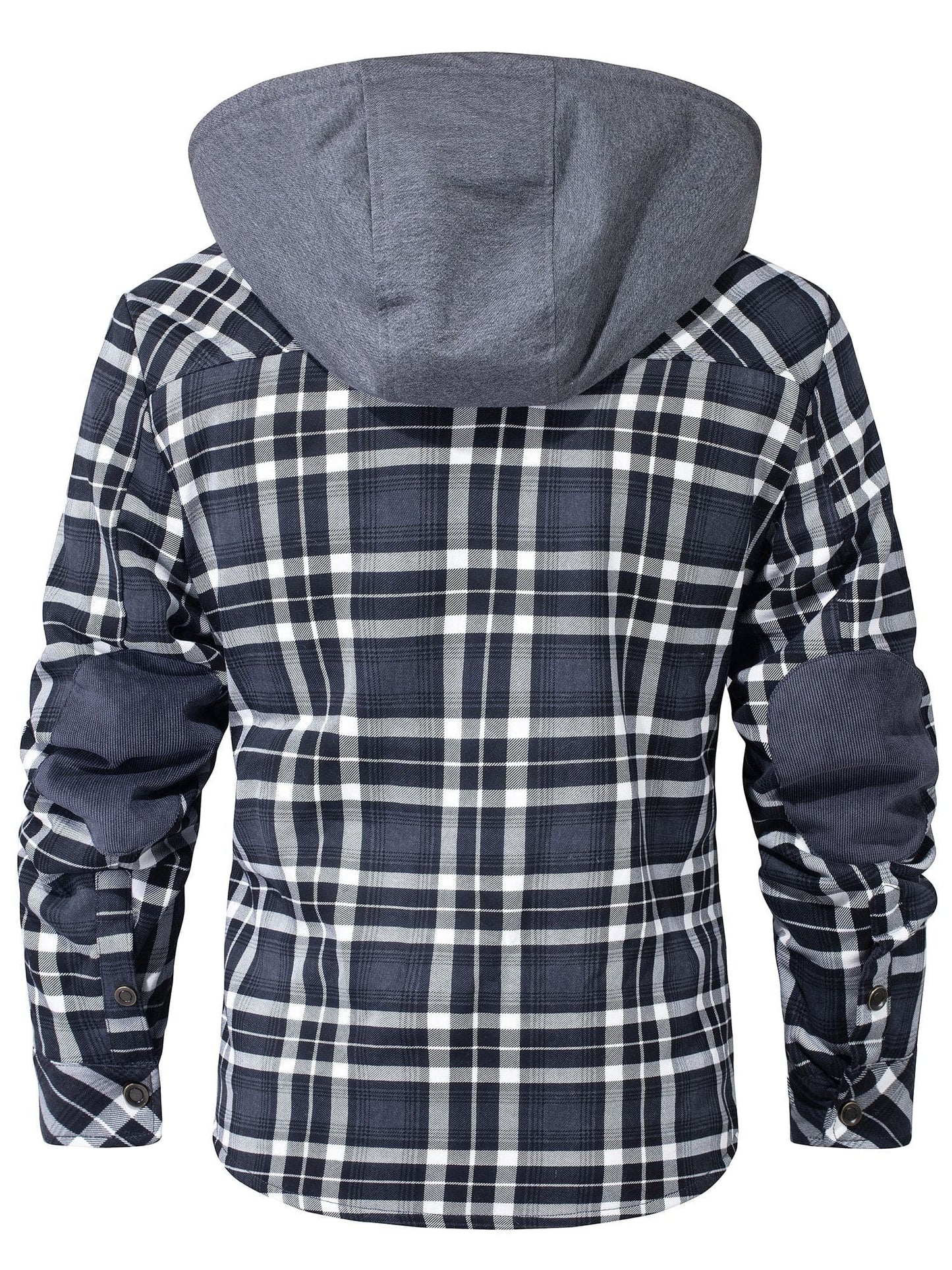 Herren Kapuzenjacke Regular Fit Karomuster Kunstfell Futter Winter Warm Casual Outdoor Alltag