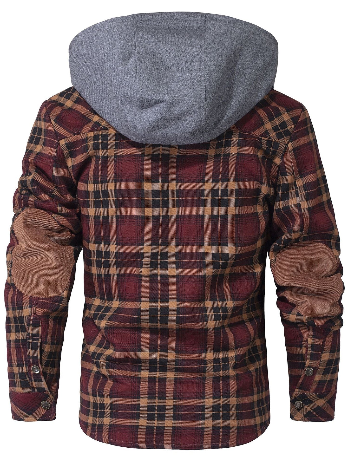 Herren Kapuzenjacke Regular Fit Karomuster Kunstfell Futter Winter Warm Casual Outdoor Alltag
