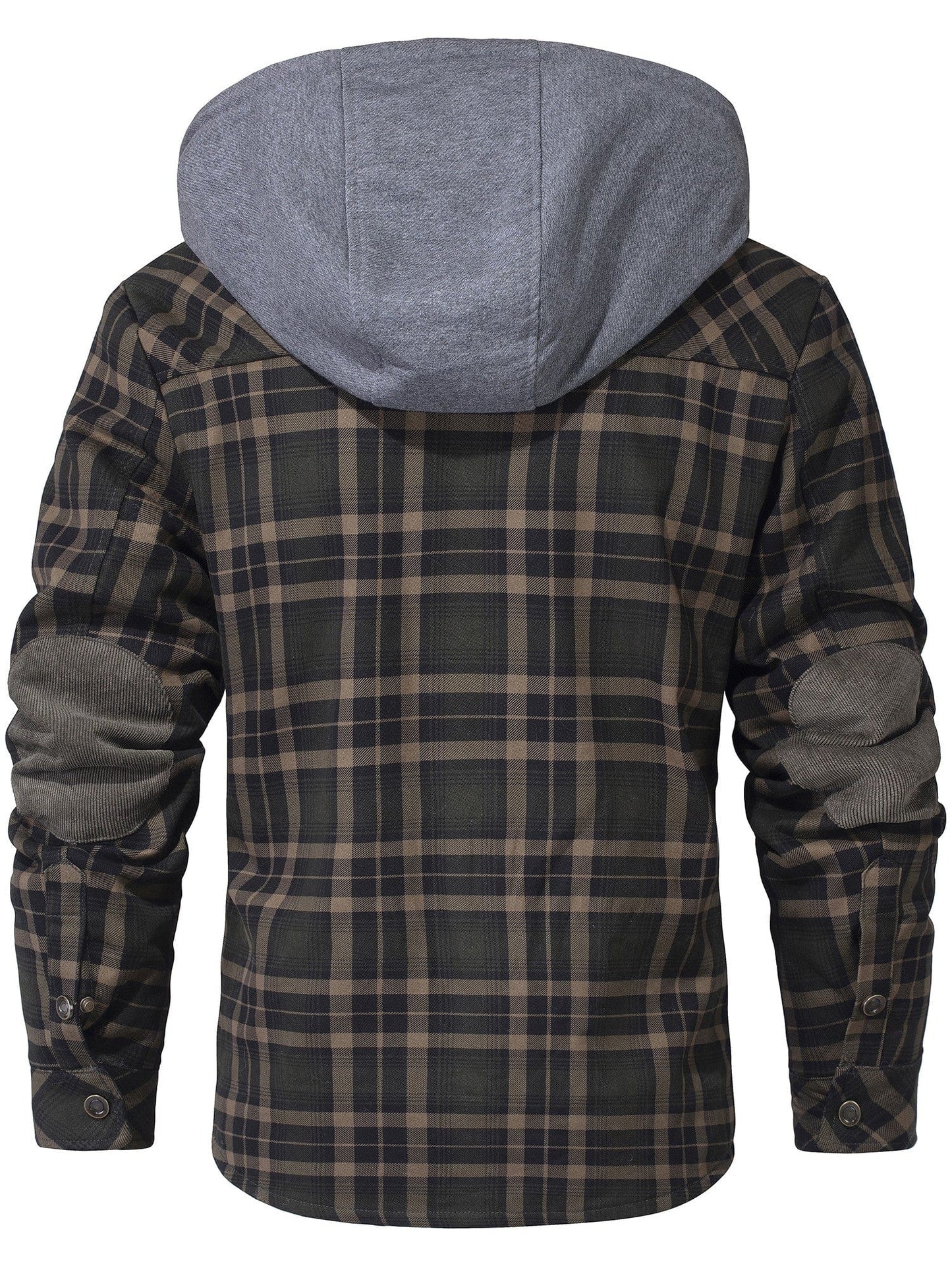 Herren Kapuzenjacke Regular Fit Karomuster Kunstfell Futter Winter Warm Casual Outdoor Alltag