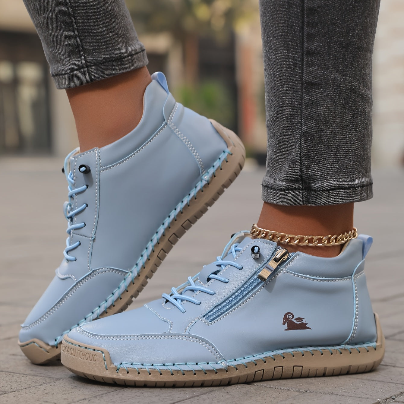 Herren Freizeitschuhe Reißverschluss Slip-gepolstert, fest flexibel bequem