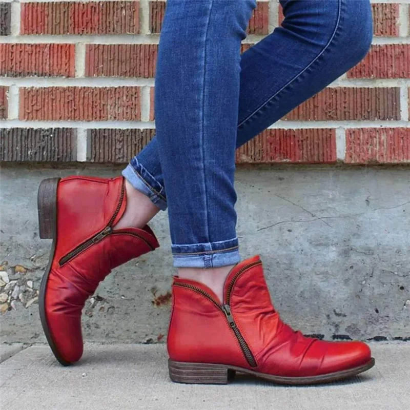 Damen Stiefeletten orthopädischer Reißverschluss rutschfest flexibel, bequem