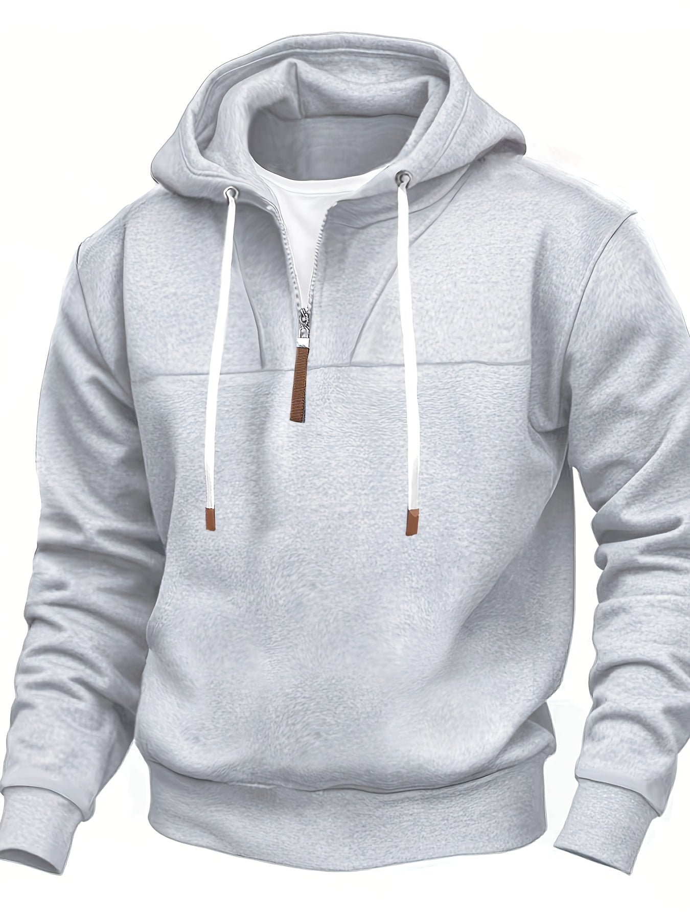 Herren Kapuzenpullover Cape Stil halber Reißverschluss locker geschnitten bequem