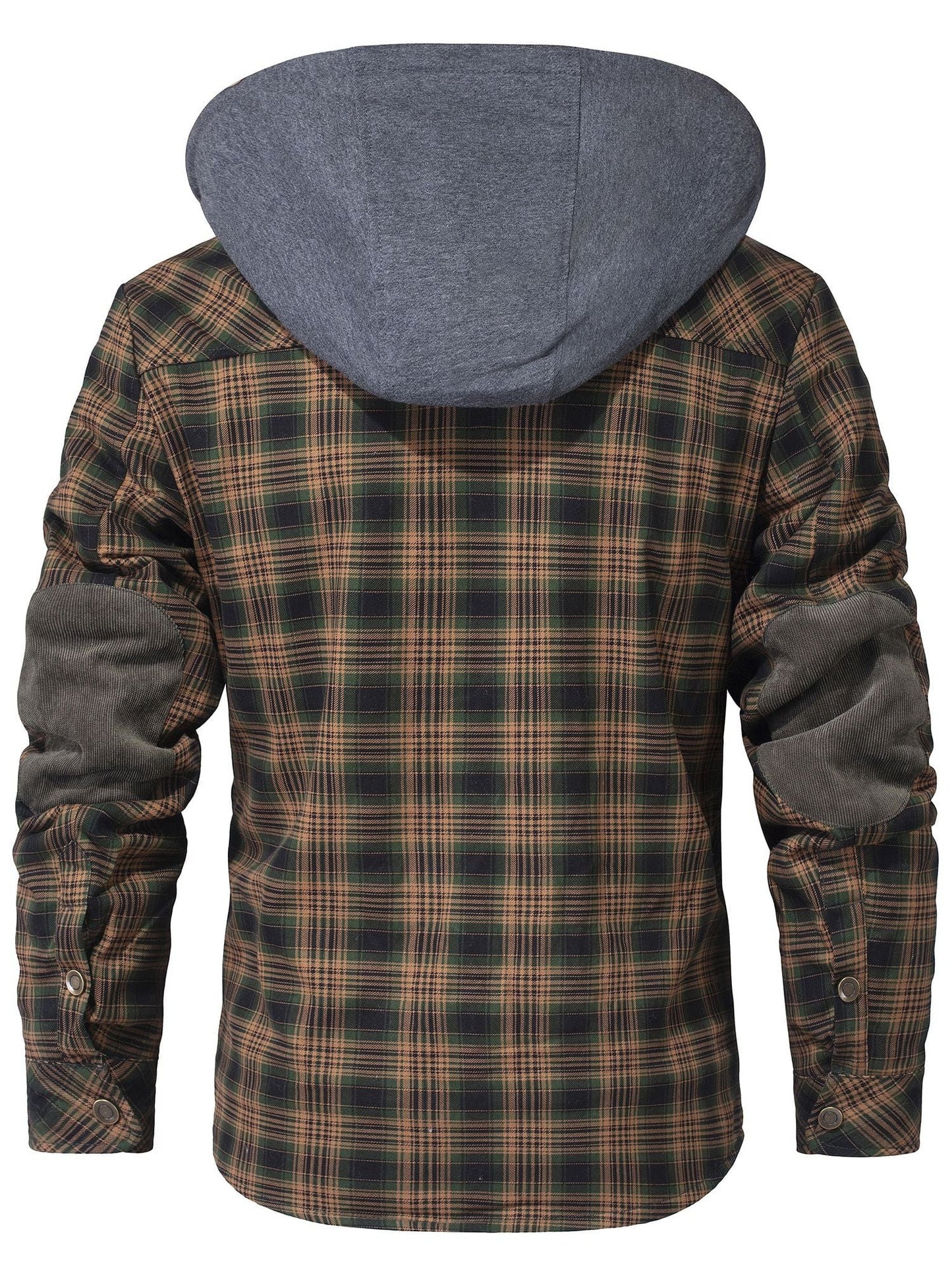 Herren Kapuzenjacke Regular Fit Karomuster Kunstfell Futter Winter Warm Casual Outdoor Alltag