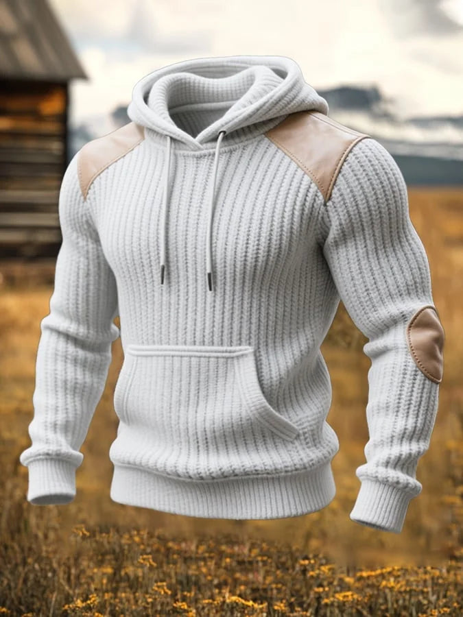 Herren Hoodie Terylen Vintage Stil reguläre Passform langarm Ganzjahresmodell