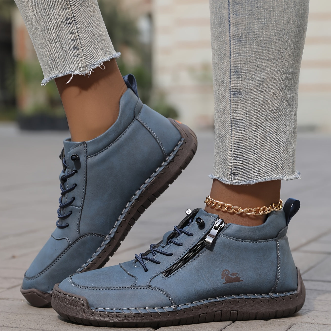 Herren Freizeitschuhe Reißverschluss Slip-gepolstert, fest flexibel bequem