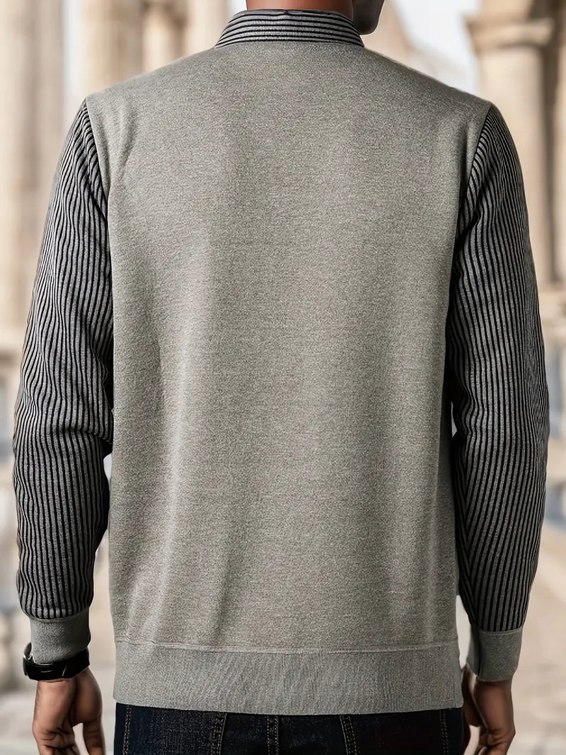 Herren Strickpullover mit V-Ausschnitt Slim Fit weiche atmungsaktive Langarm