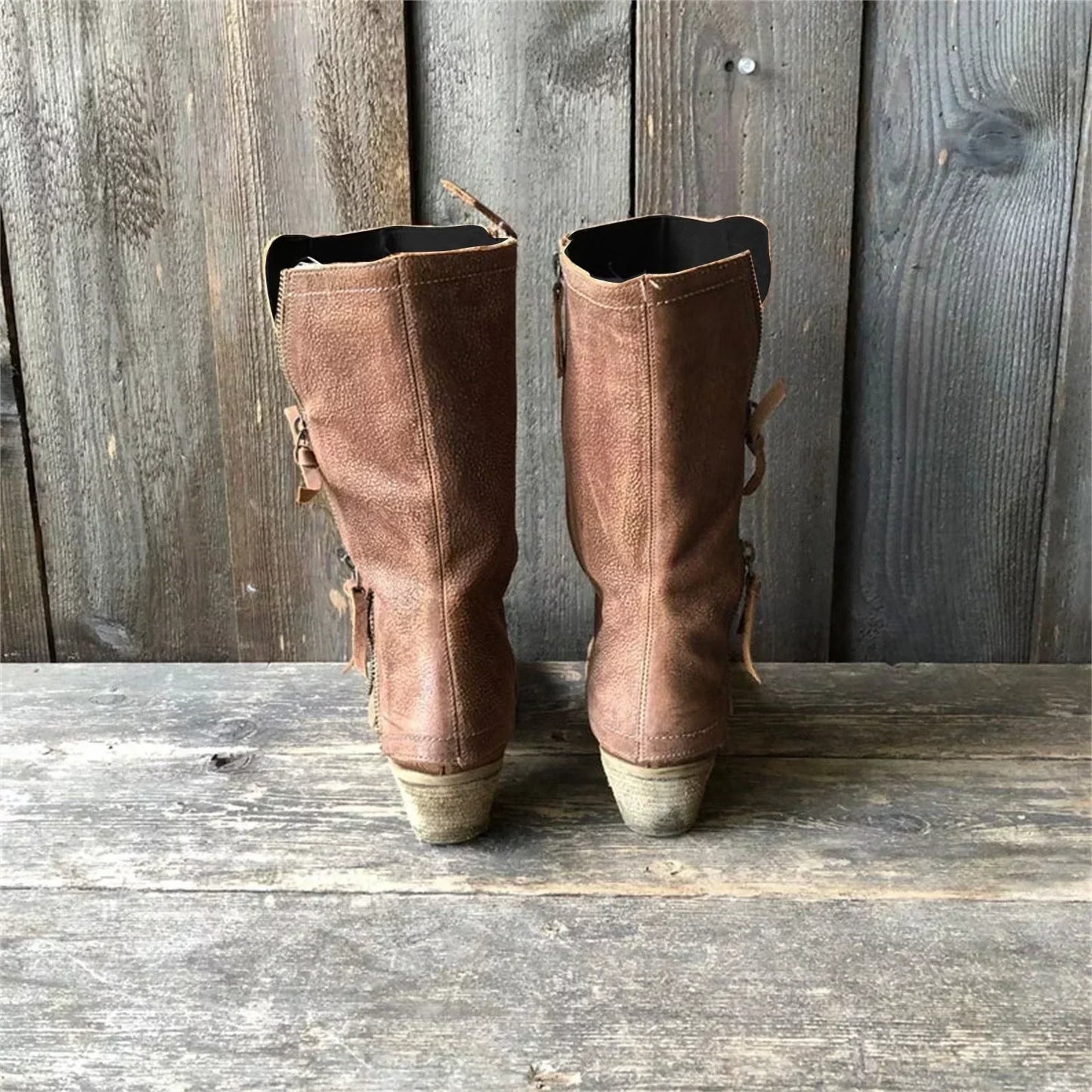 Damen Lederstiefel Reißverschluss rutschfest langlebig bequem vielseitig
