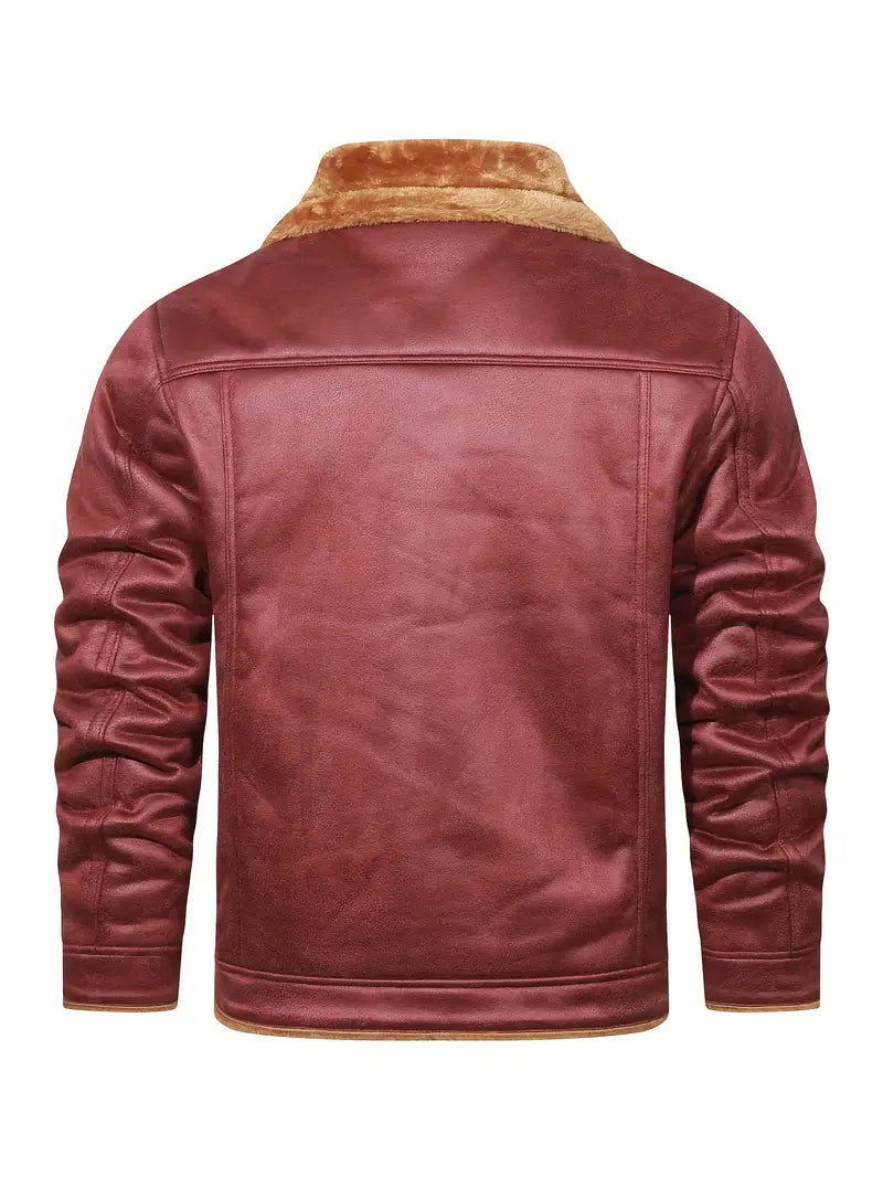 Herren Jacke Langarm Kunstfell Futter Polyester Regular Fit Warm Freizeit Urban Übergangsjacke