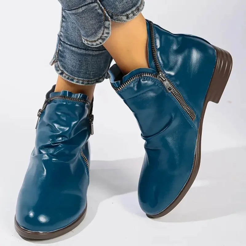 Damen Stiefeletten orthopädischer Reißverschluss rutschfest flexibel, bequem