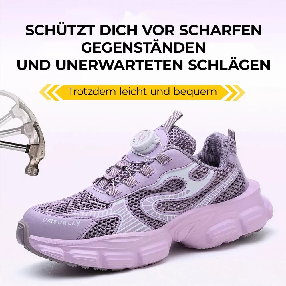 Damen Sicherheitsschuhe schwarz Stahlkappe atmungsaktiv durchtrittsicher rutschhemmend