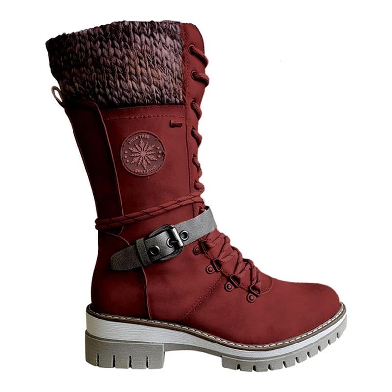 Damen Winterstiefel warm wasserdicht gefüttert schnürbar rutschfest knöchelhoch isoliert Outdoor Schuhe