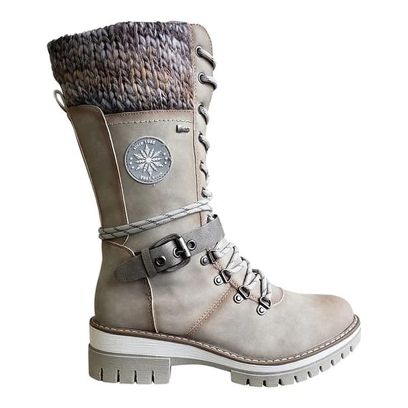 Damen Winterstiefel warm wasserdicht gefüttert schnürbar rutschfest knöchelhoch isoliert Outdoor Schuhe
