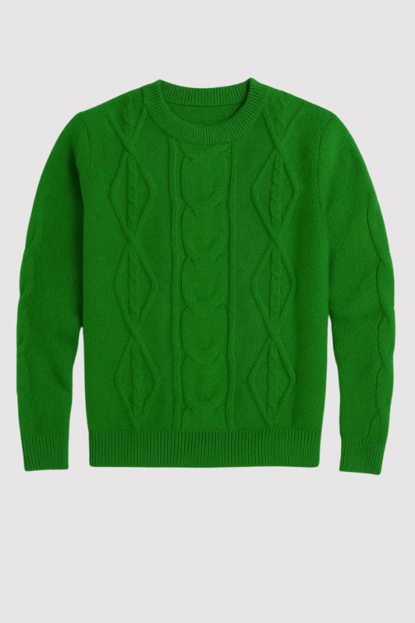 Herren Strickpullover Zopfstrick Langarm bequeme warme atmungsaktive normale Passform