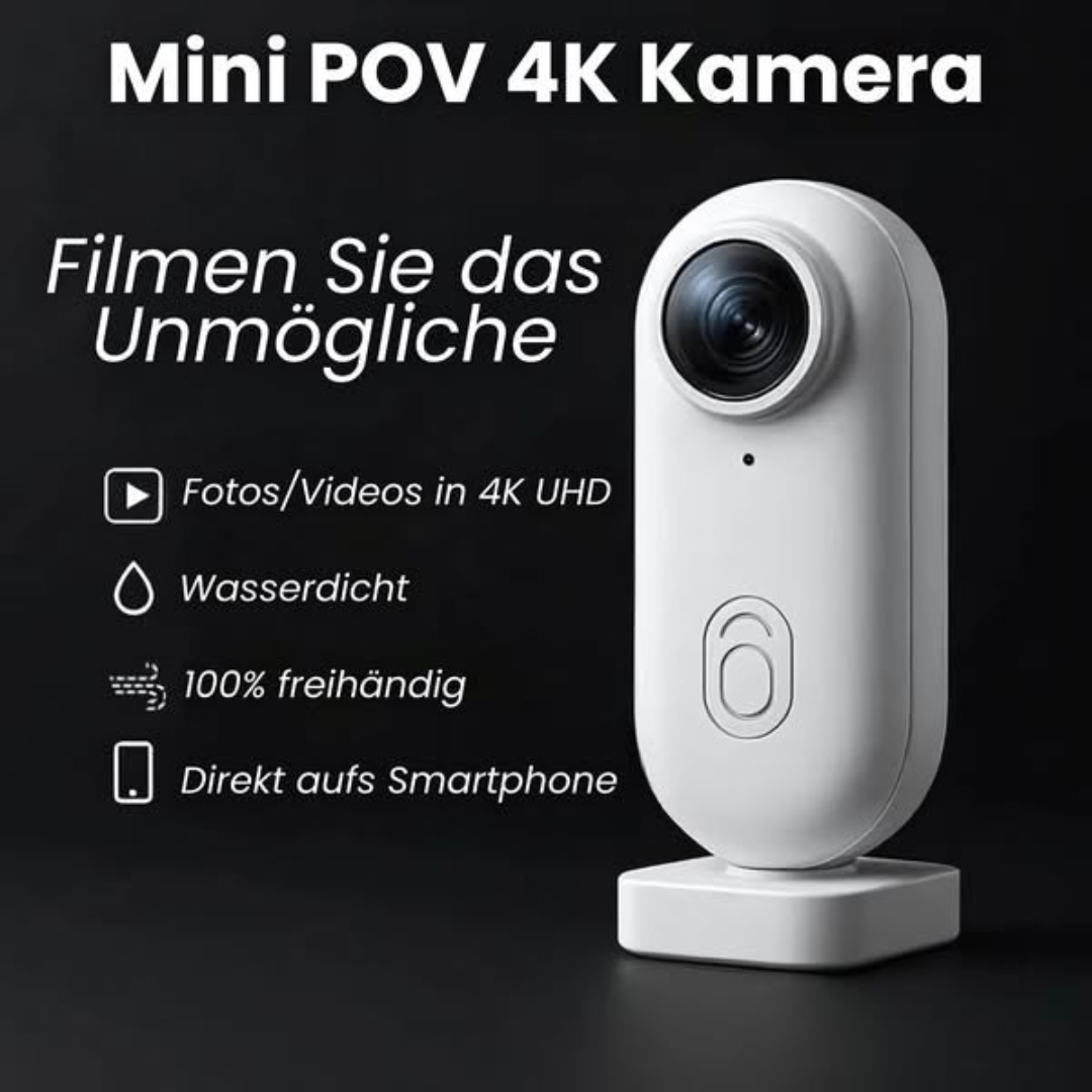 Produkttitel: POV-Kamera 4K UHD wasserdicht ultraleicht mit KI-Stabilisierung