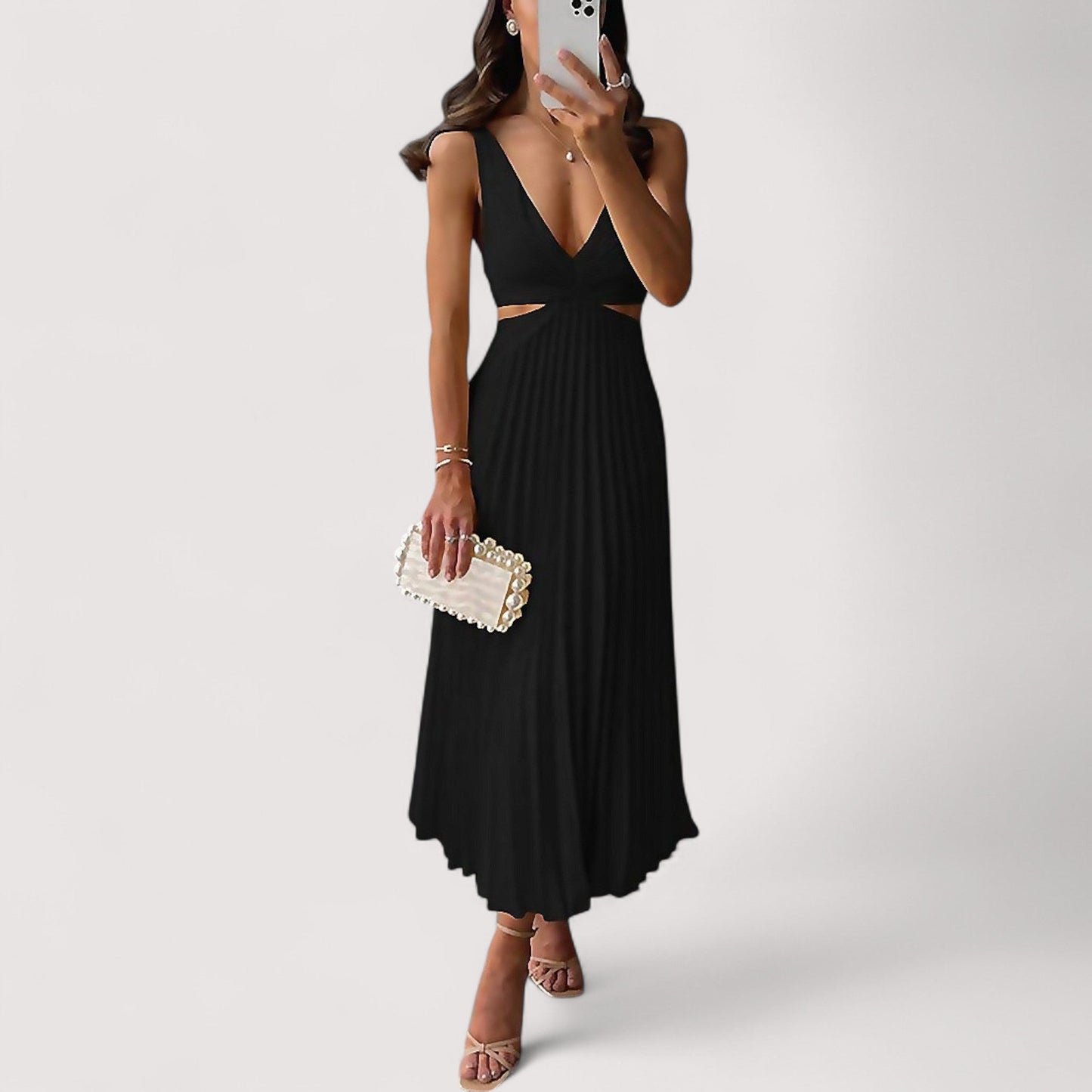 Damen Maxikleid locker geschnitten fließend leicht atmungsaktiv elegante Passform für Sommer und Alltag
