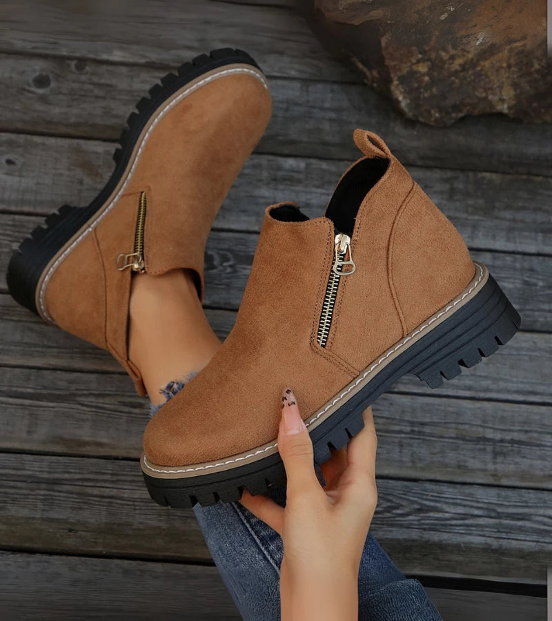 Damen Stiefel orthopädisch rutschfest Reißverschluss gepolstert leicht Alltag Komfort Schuhe