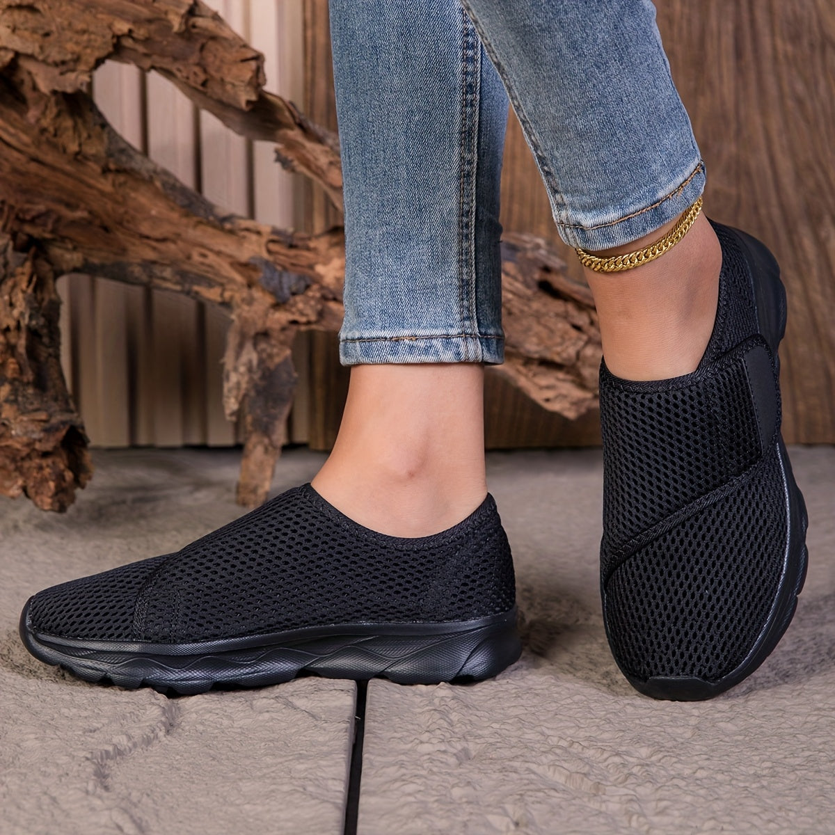 Orthopädischer Slip-On für Damen atmungsaktiv rutschfest leicht bequem