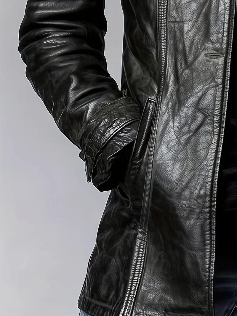 Damen Kunstlederjacke Langarm Regular Fit Reißverschluss Einfarbig Freizeit Übergangsjacke Elegant Casual